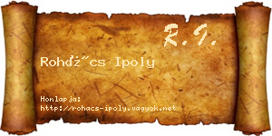 Rohács Ipoly névjegykártya